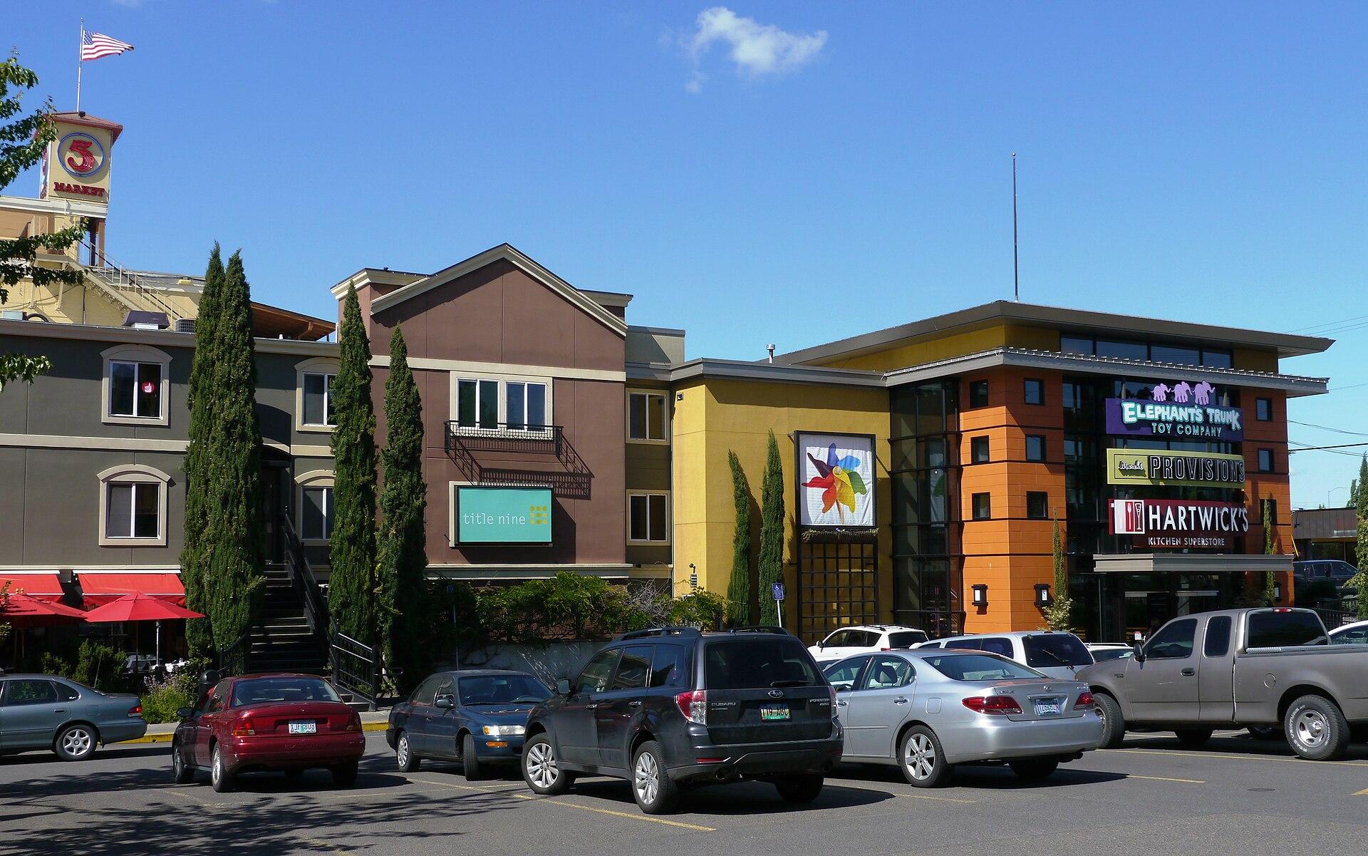 Fifth Street Public Market in downtown Eugene, a real small-city block